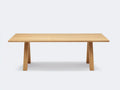 Esstisch rechteckig aus Eichenholz 230x95x75 cm - Eiche Natur - breite Wangenbeine für Esszimmer