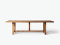 Esstisch rechteckig 240x95x76 cm - Eiche Natur - Massivholzoptik mit Querstrebe für Esszimmer