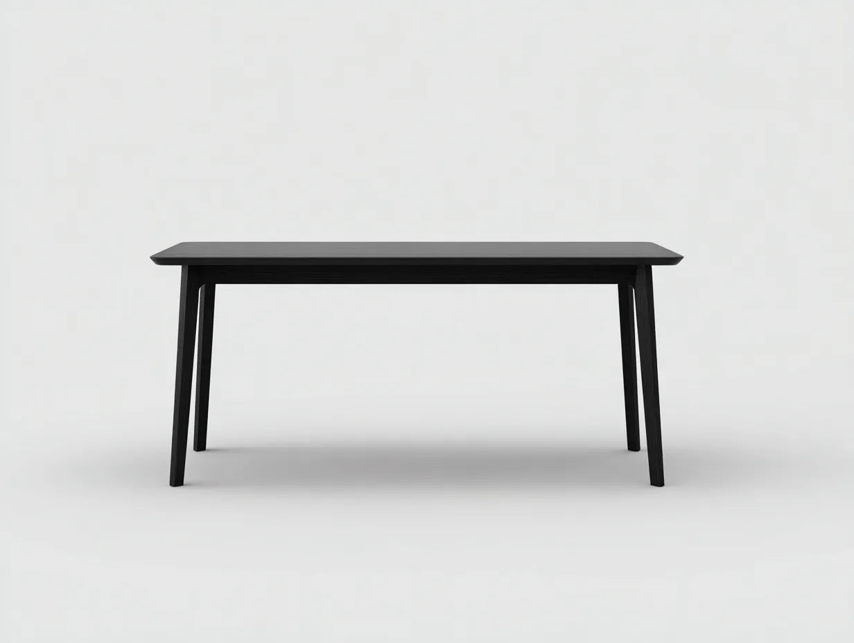 Esstisch rechteckig 180x90x75 cm - Schwarz - geradlinige Holzoptik für Esszimmer