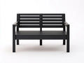 Sitzbank aus schwarzem Holzverbund 134x65x86 cm - Schwarz - breite Gartenbank mit Mittelstrebe