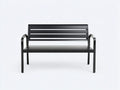 Sitzbank aus schwarzem Metall 138x58x80 cm - Schwarz - Parkbank mit gebogenen Armlehnen