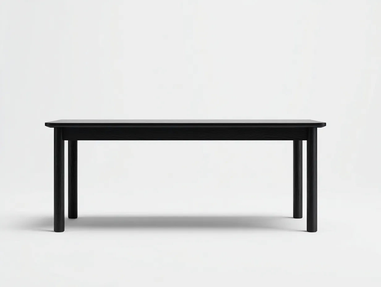 Esstisch rechteckig aus schwarzem Holz 185x88x75 cm - Schwarz - mit runden Beinen für Esszimmer