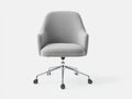 Bürostuhl Stoff 70x67x113 cm - grau und weiß - ergonomisches Design mit Rollen für das Büro