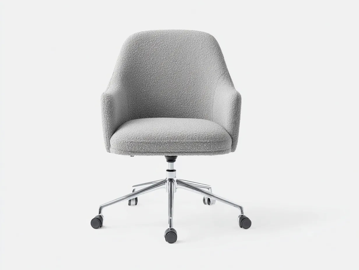 Bürostuhl Stoff 70x67x113 cm - grau und weiß - ergonomisches Design mit Rollen für das Büro