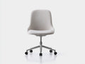 Bürostuhl mit Stoffschale 69x68x93 cm - Greige und Schwarz - gepolstert mit Hebel und Rollen