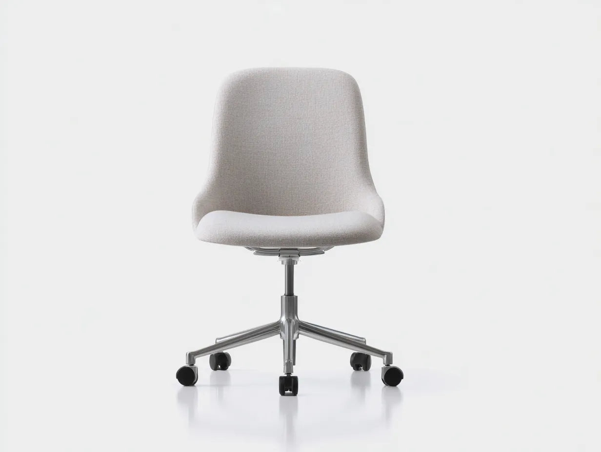 Bürostuhl mit Stoffschale 69x68x93 cm - Greige und Schwarz - gepolstert mit Hebel und Rollen