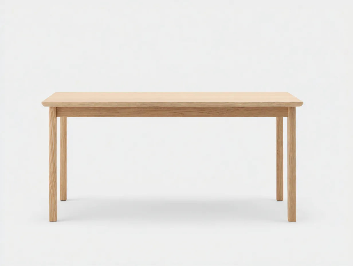 Esstisch rechteckig aus hellem Eichenholz 160x82x75 cm - Eiche Hell - gerade Beine für Esszimmer