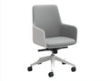 Bürostuhl mit hoher Lehne 68x70x120 cm - Grau und Weiß - gepolstert mit Rollen für geschützten Außenbereich
