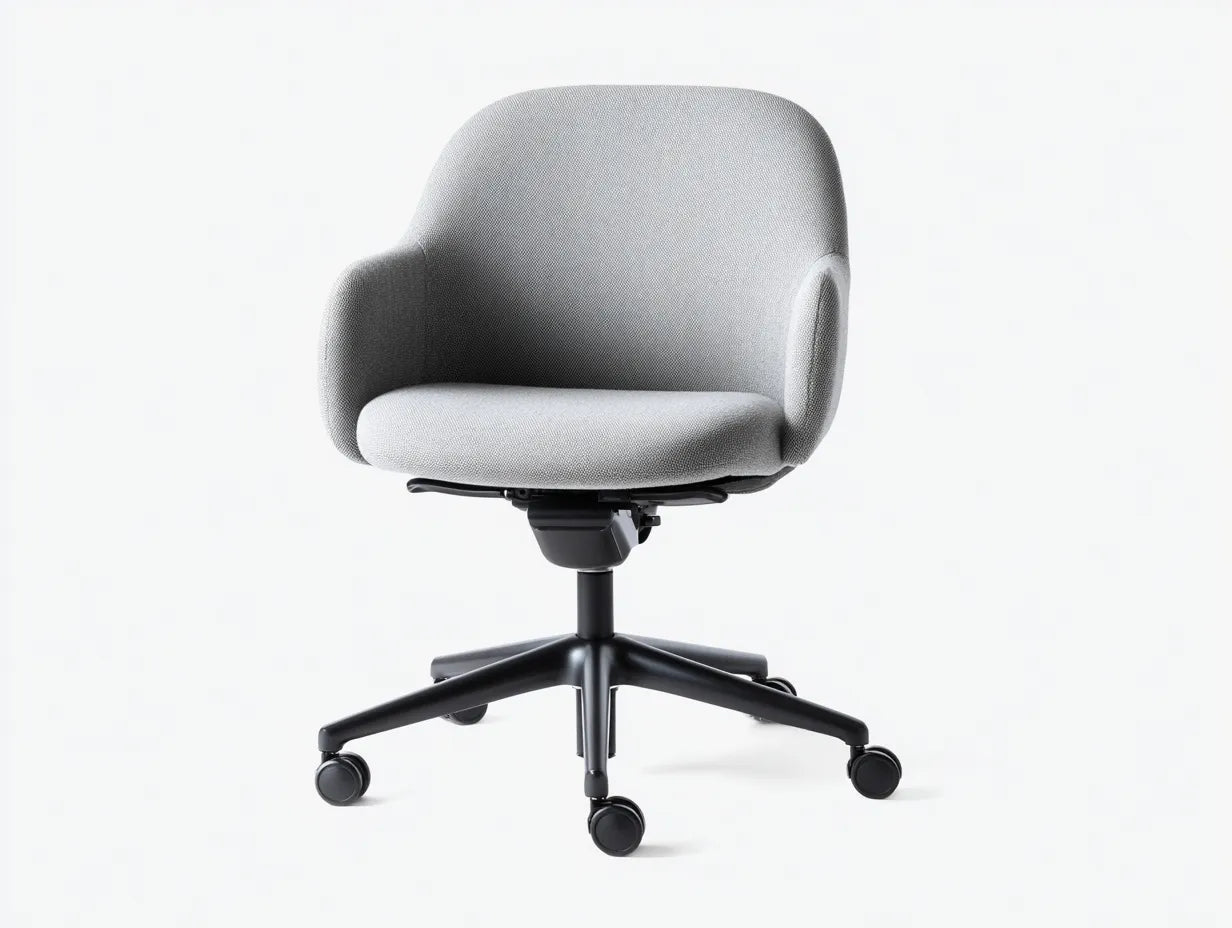 Bürostuhl Stoff 67x65x110 cm - grau und schwarz - modern mit weißem Gestell