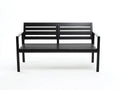 Sitzbank aus schwarzem Metall 136x59x81 cm - Schwarz - Outdoorbank mit geteilter Rückenlehne