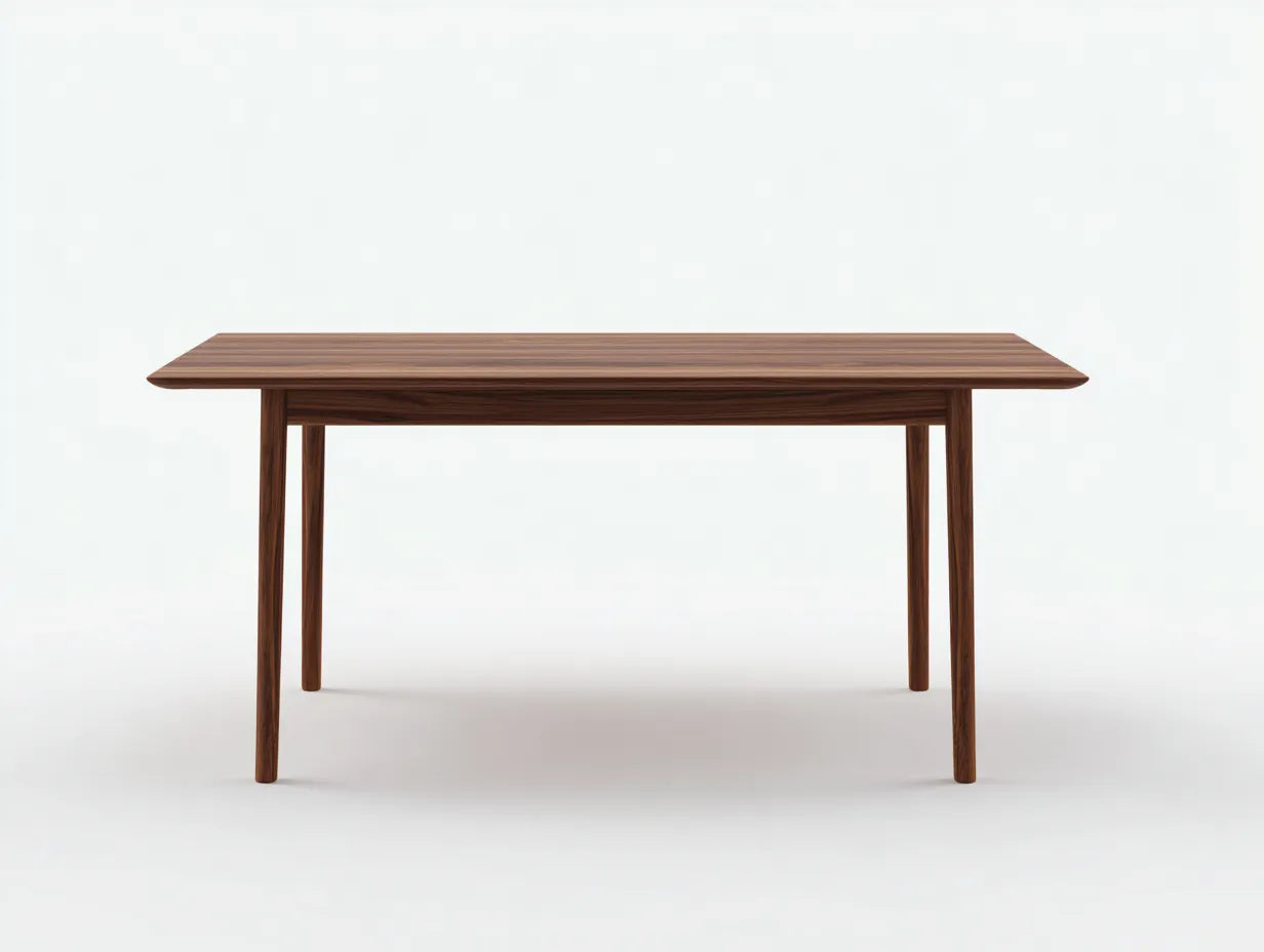 Esstisch rechteckig aus Walnussholz 190x90x75 cm - Walnussbraun - abgerundete Kanten für Esszimmer