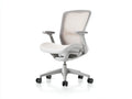 Bürostuhl ohne Armlehnen 61x63x92 cm - Beige und Silber und Schwarz - gepolsterte Schale mit Rollen