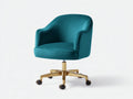 Bürostuhl Bouclé-Stoff 66x64x87 cm - grau und silber - drehbar mit Rollen für das Büro